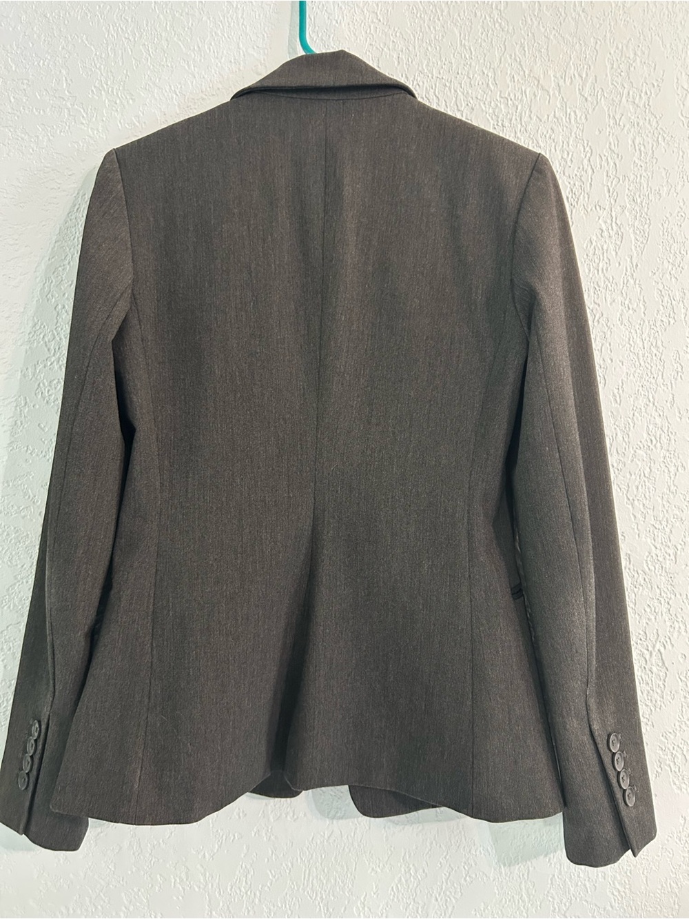 Express Editor Women’s Fitted Gray One Button Blazer with Black Lining - Picture 12 of 13